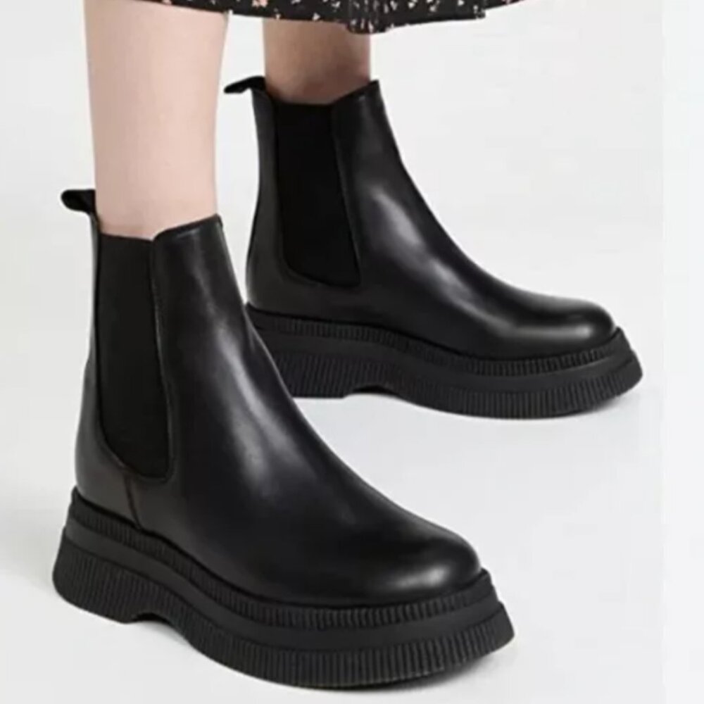 Ganni Black Creepers Chelsea Boots